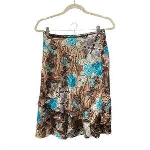 Vtg Multicoloured floral midi skirt size medium